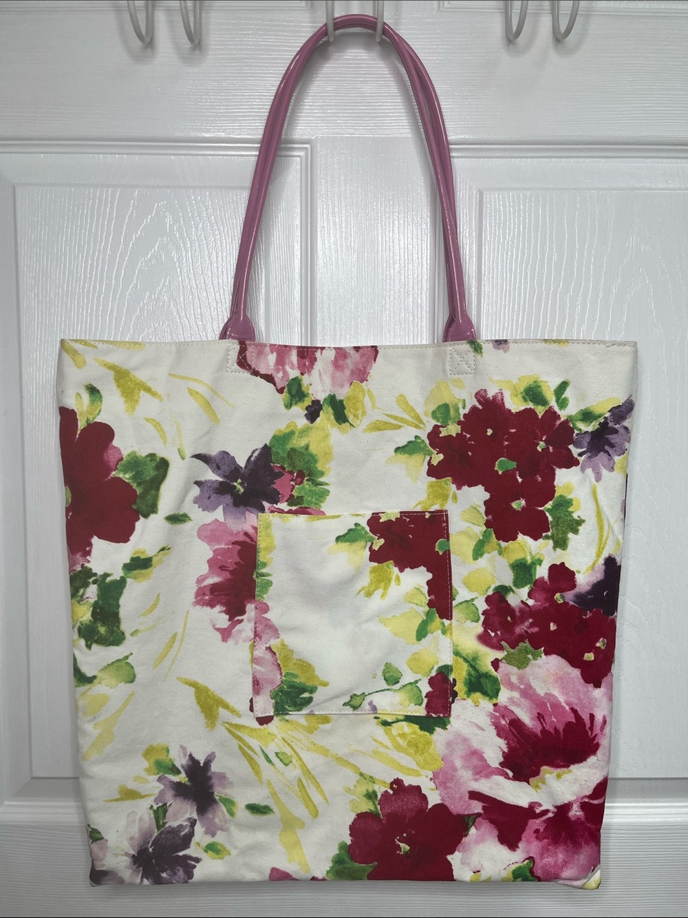 Pink Floral Canvas Tote Bag Reversible Joann Fabrics